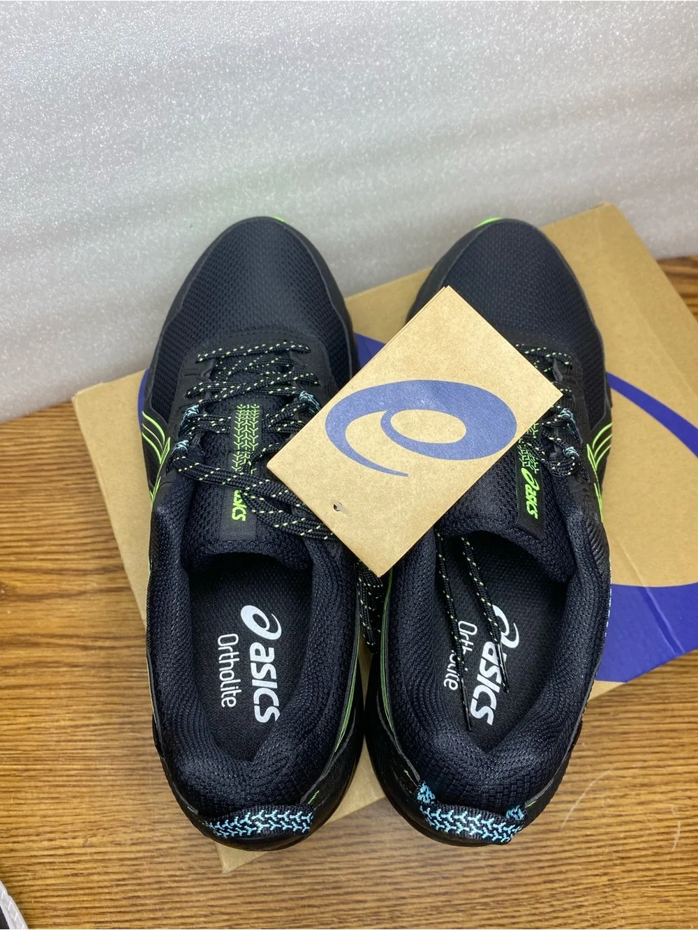 Asics Gel Venture 9 Waterproof Hiking Trail Running Shoes Black Mens Size 8 New